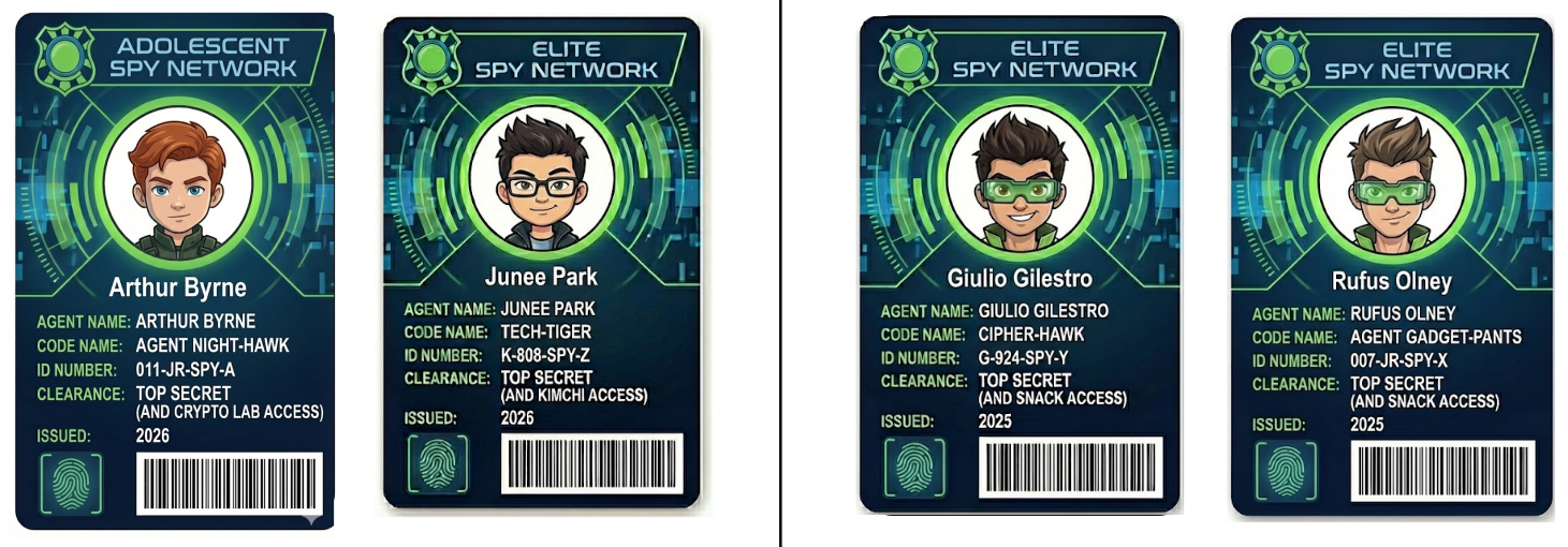 Le tessere identificative dei giocatori